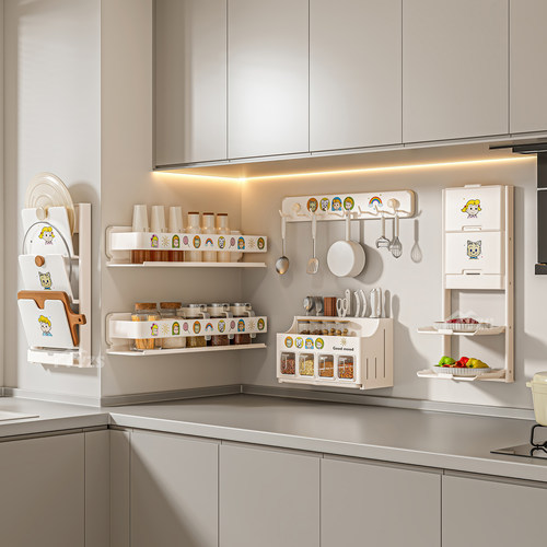 新款厨房置物架多功能壁挂收纳架