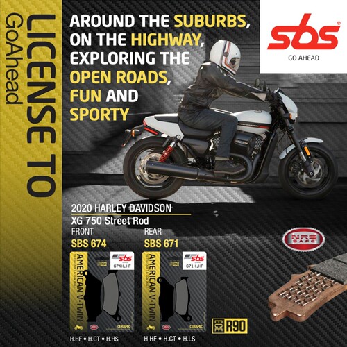 丹麦sbs原装进口高性能刹车片HARLEY DAVIDSON XG 750 Street Rod
