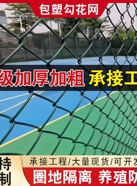 篮球场围栏网运动场安全围网包塑勾花铁丝网隔离防护网体育场护栏