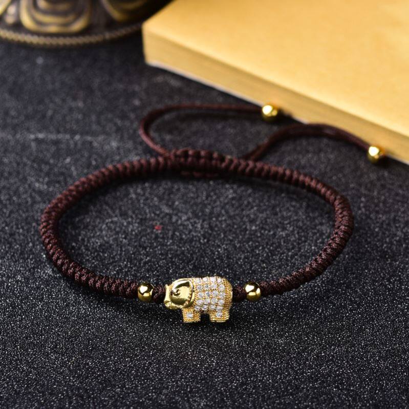 瑞象通财手链朱砂大象吉象饰品手绳复古情侣款一对小象饰品