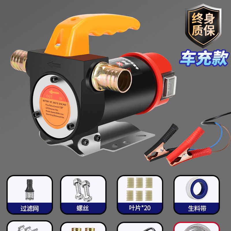 电动抽油泵d12v24v220v通用柴油泵输油泵抽油机抽水泵自吸泵加油