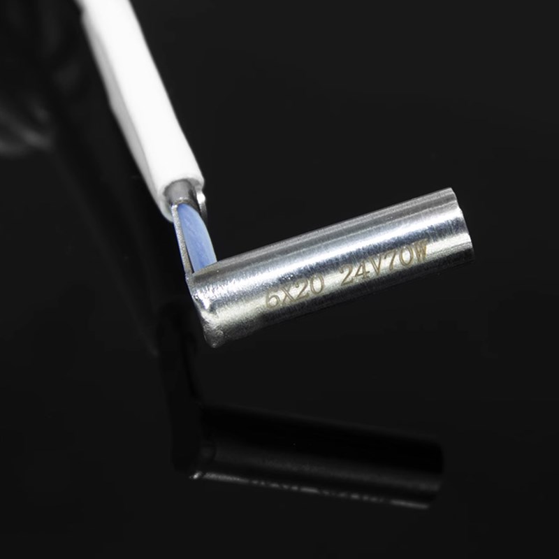 3D打印机直角火山口加热棒弯头24V70W大功率发热T管线长2米金属线