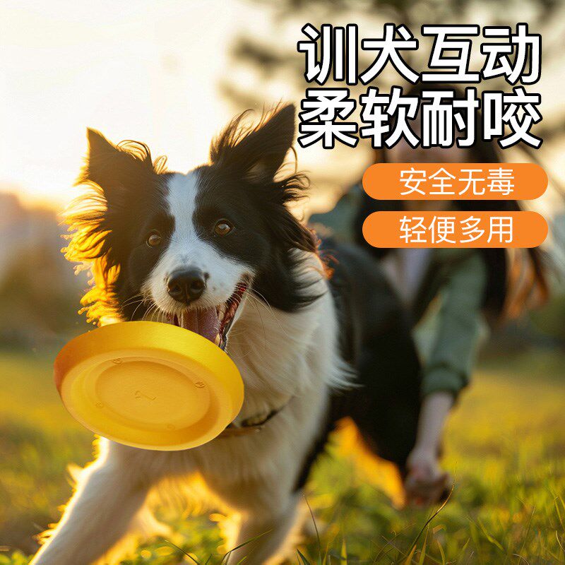 速发玩具飞盘大型犬牙动拉环圆环边牧金毛耐咬磨互消耗体力解闷