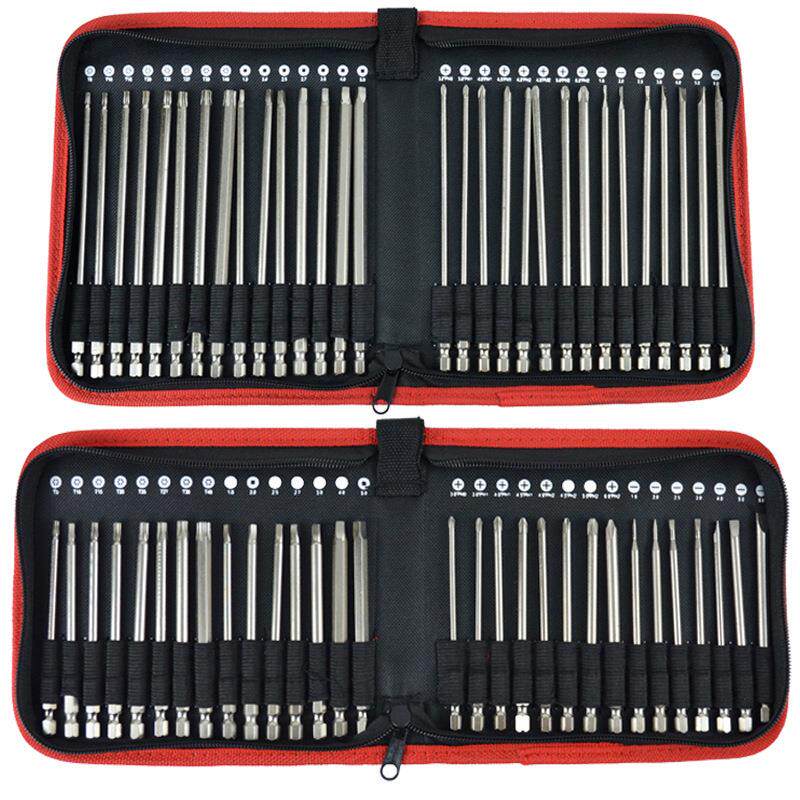 速发30PC批头组合100mm150mm长布袋装+梅花批十字批方形批镀铬