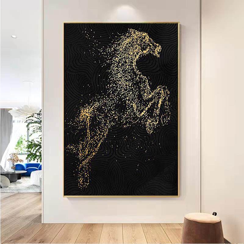 现货玄关马5d钻石画手工diy十z字绣2025年新款感客厅走廊装饰挂画