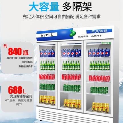 现货速发冷藏柜保鲜展示柜商用水果蔬菜饮料立式单双门啤酒柜家用