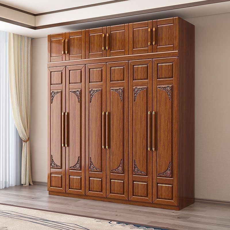 速发和谐家室胡桃木实木衣柜家用卧室柜子简子小户型柜约卧园衣柜
