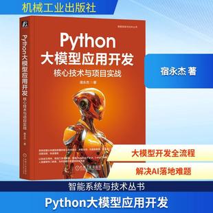 PYTHON大模型应用开发核心技术与项目实战 编程从入门到实战程序设计基础语言安装数据分析代码编写教程深度学习正版畅销图书籍