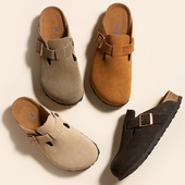 凉拖真皮外穿拖鞋 厚底夏季 博肯鞋 单鞋 勃肯鞋 增高桑坡新款 半拖女鞋