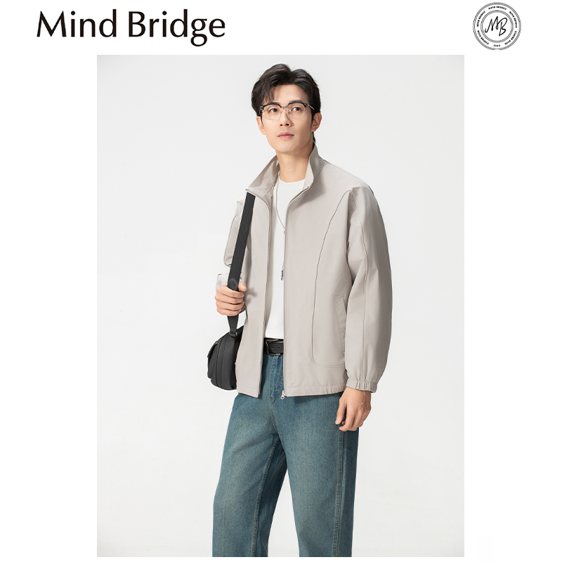 Mind Bridge2025早春季新款男士轻熟风帅气立领简约百搭夹克外套