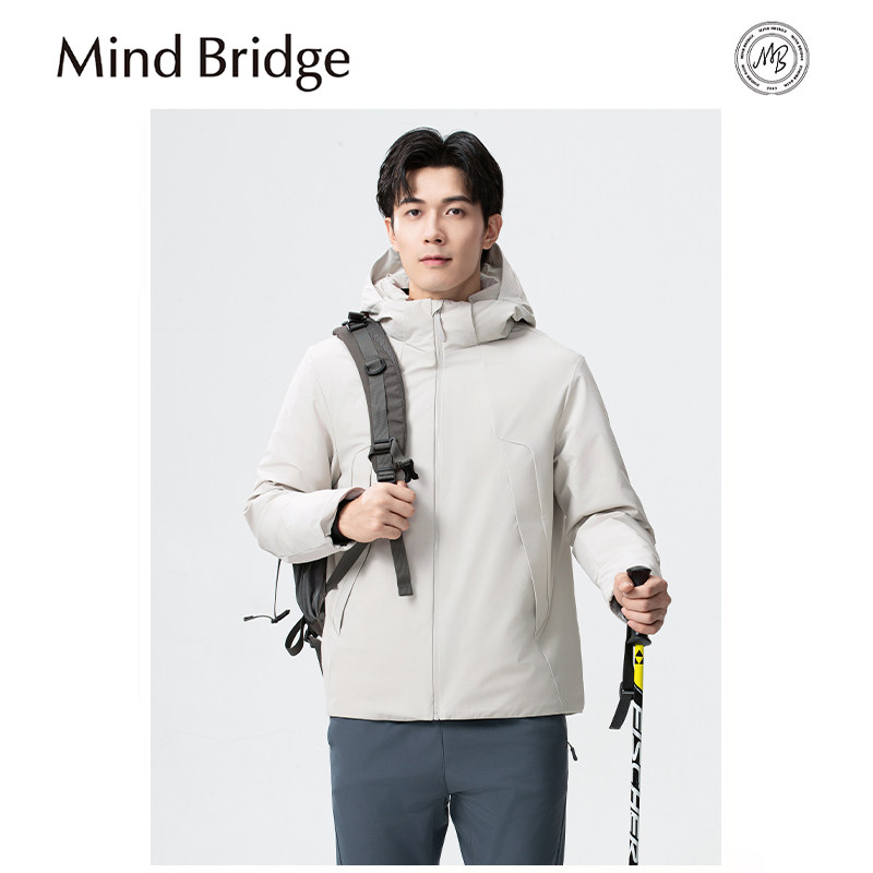 Mind Bridge2025冬季新款男山系高端90鹅绒羽绒服机能风夹克外套