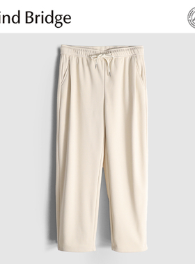 Mind Bridge弯刀裤子2025新款秋冬直筒休闲裤男宽松加绒运动卫裤