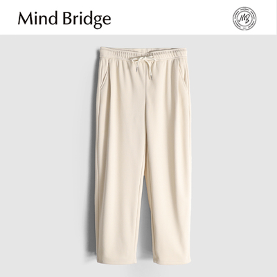 Mind Bridge弯刀裤子2025新款秋冬直筒休闲裤男宽松加绒运动卫裤