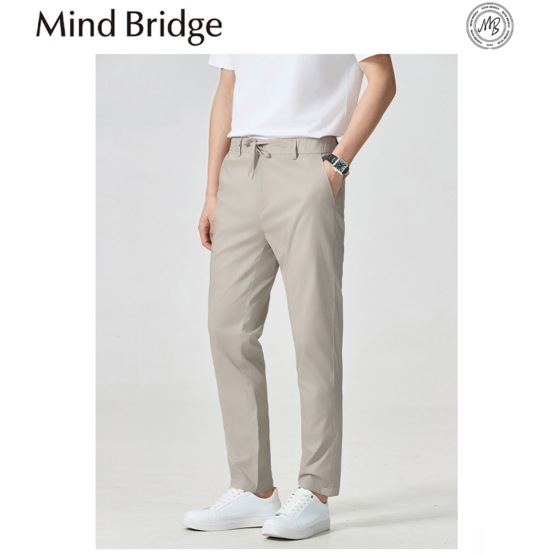 Mind Bridge2025春夏新款男士都市户外莱赛尔棉混纺抽绳休闲长裤