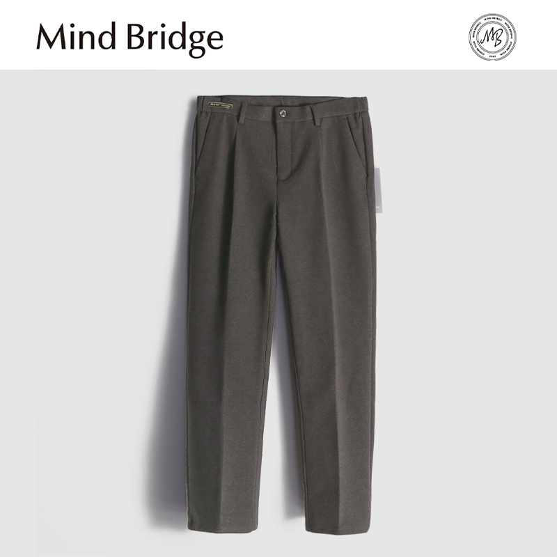 Mind Bridge2025秋冬新款微锥轻奢小西裤松紧直筒长裤抗皱休闲裤