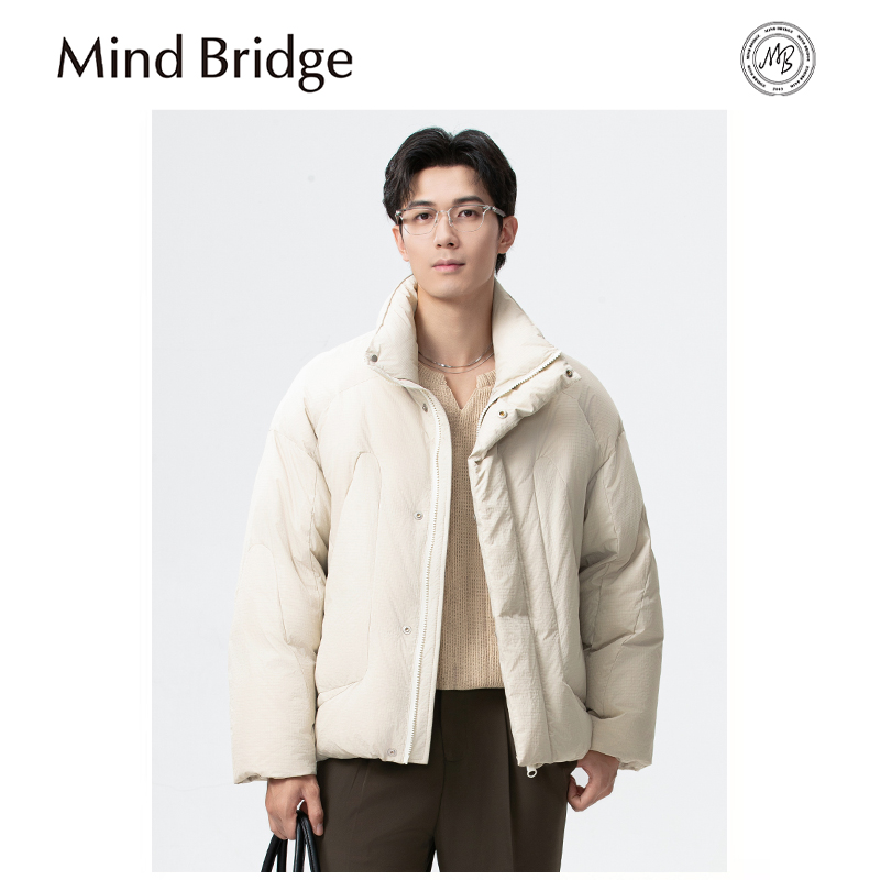 Mind Bridge2025冬季新款男士户外防风保暖抗皱90鸭绒羽绒服外套