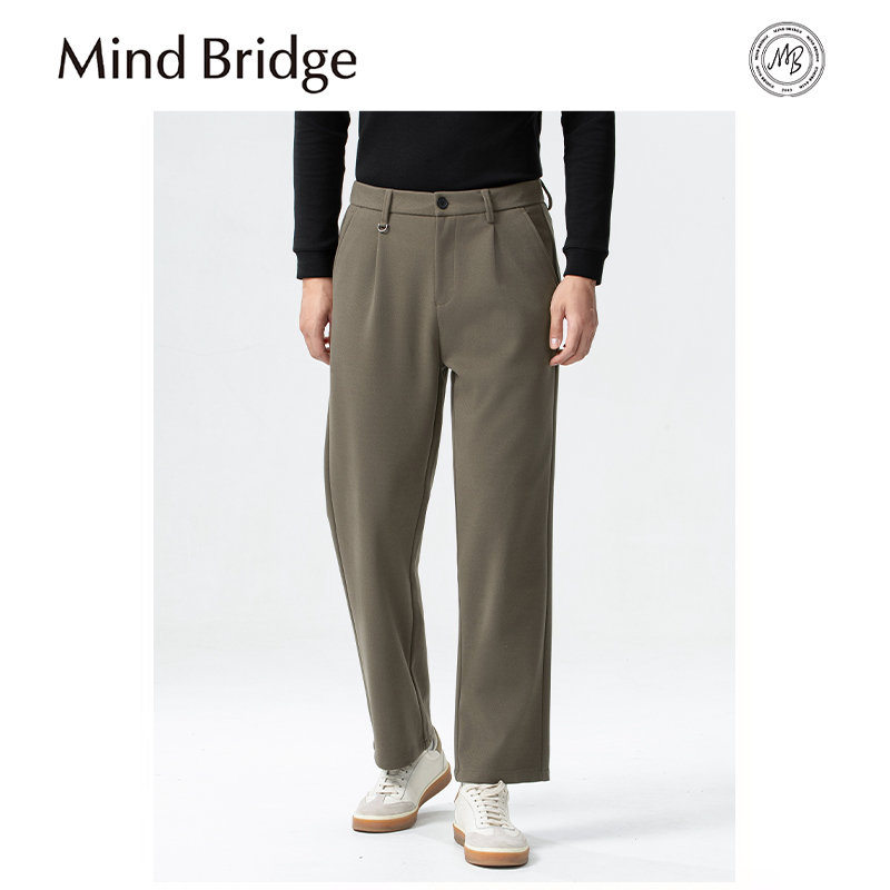 Mind Bridge2025秋季新款男士商务休闲抗起球不掉色宽松直筒长裤