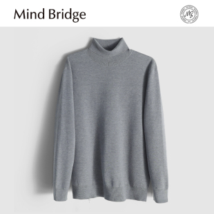 叠穿可翻半高领毛衣户外保暖打底毛衣男 新款 Mind Bridge2025秋季