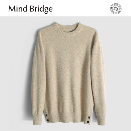 Mind Bridge2025秋冬季新款高端100%绵羊毛叠穿毛衣打底针织衫男