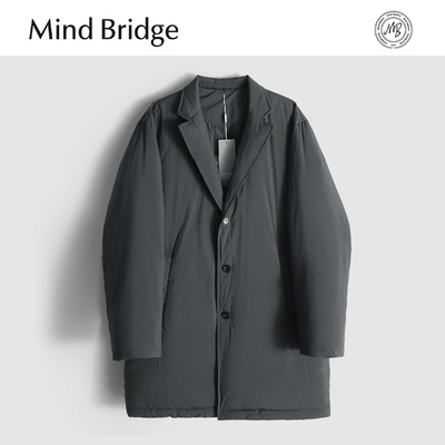 Mind Bridge2025冬季新款男士新中式西装领90白鸭绒羽绒服外套潮