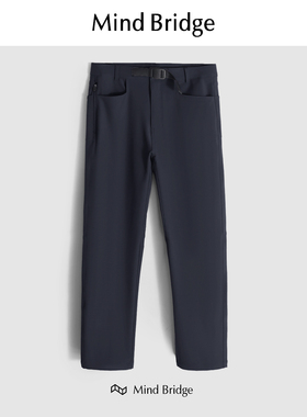 Mind Bridge裤子男防泼水黑色工装裤2025春秋季新款户外休闲长裤