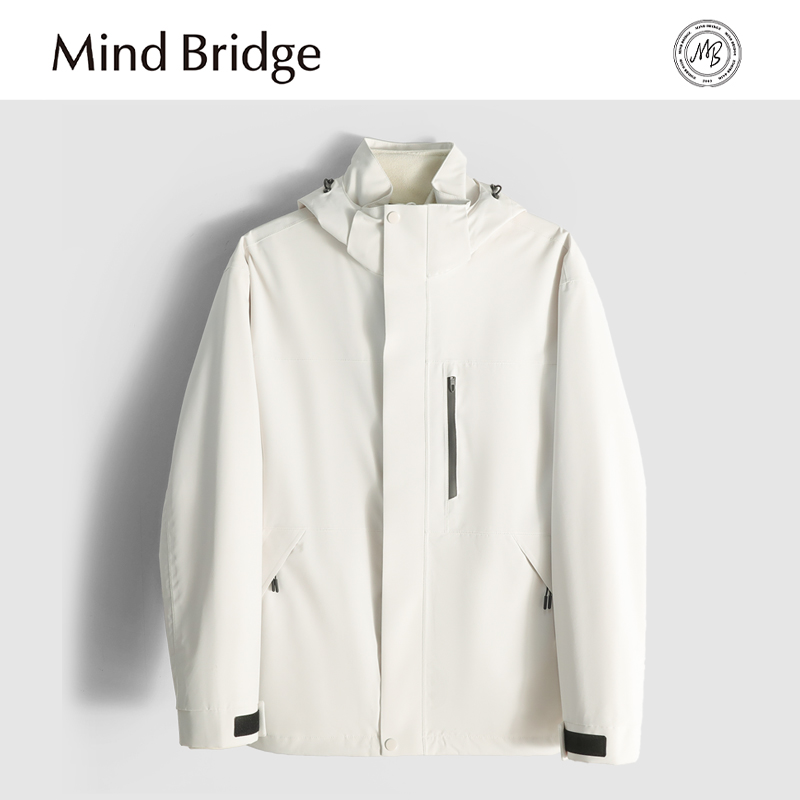 Mind Bridge2025秋冬新款三合一可拆卸摇粒绒内胆防风保暖外套男