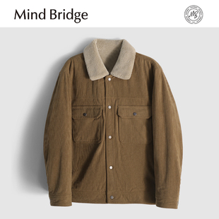 男士 新款 复古灯芯绒拼接仿羊羔绒翻领棉服 Bridge2025秋冬季 Mind