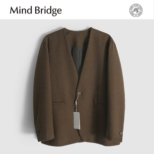 Mind 男外套 Bridge2025秋冬无领显瘦百搭高级宽松含羊毛混纺西装