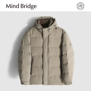 男户外可脱卸帽防风防泼水羽绒服外套 新款 Mind Bridge2025秋冬季