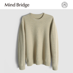 轻熟风圆领毛衣男叠穿绵羊毛针织衫 Mind 男士 新款 Bridge2025秋季