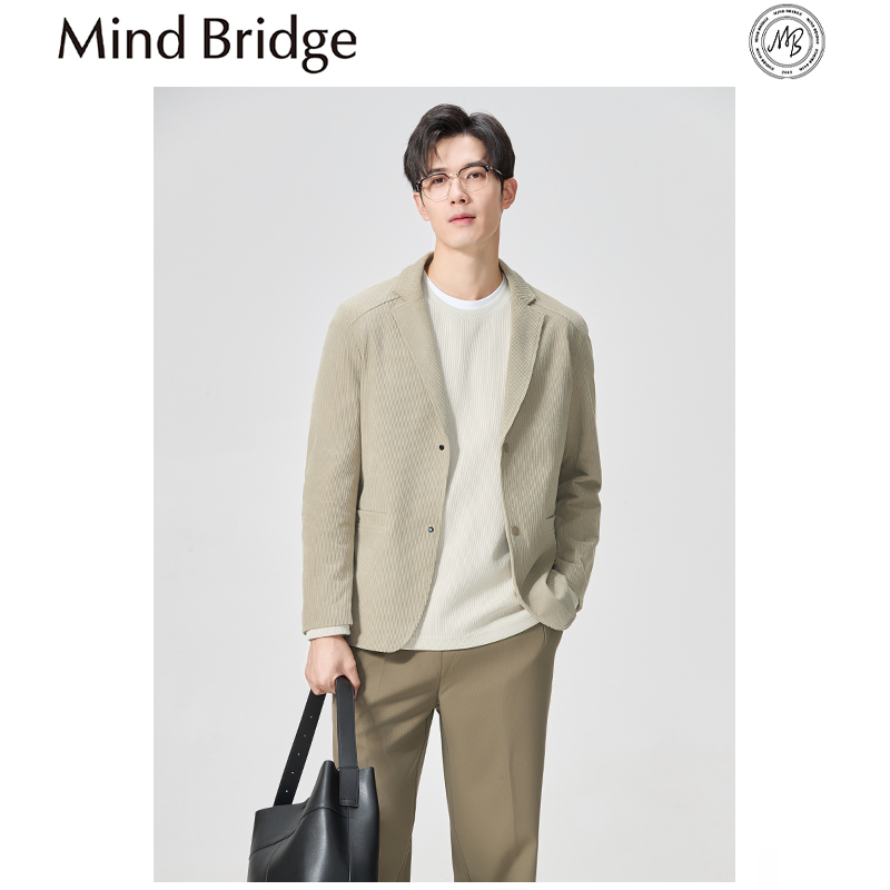 Mind Bridge2025早春秋新款男士商务休闲灯芯绒西服高端夹克外套