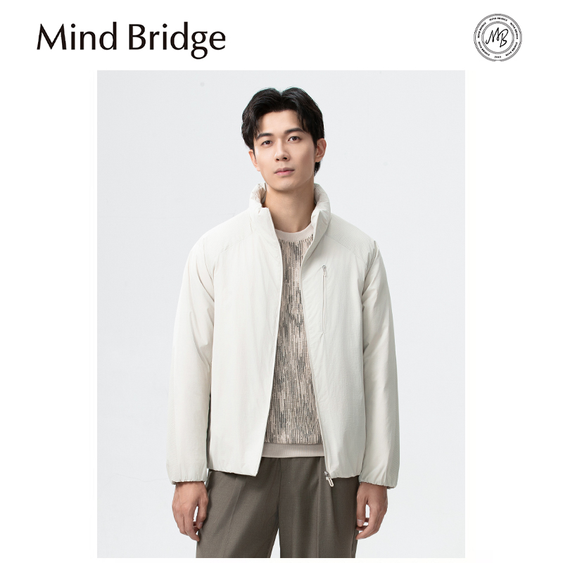 Mind Bridge羽绒服男2025新款肌理感外套薄款立领秋冬装户外百搭