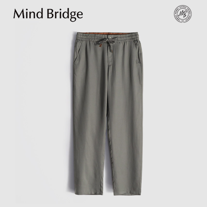 Mind Bridge2026春季新款男高级感垂顺长裤莱赛尔亚麻混纺休闲裤