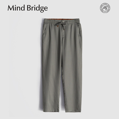 Mind Bridge2026春季新款男高级感垂顺长裤莱赛尔亚麻混纺休闲裤