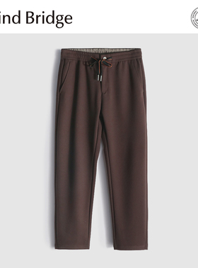 Mind Bridge2025秋冬季新款男士户外休闲卫裤羊毛混纺抽绳长裤子