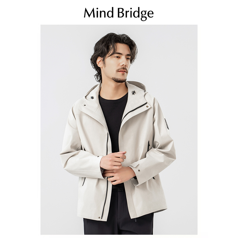 Mind Bridge城市户外2024春秋新款男女同款防风防水夹克旅游外套