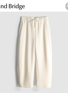 Mind Bridge美式休闲裤子男秋冬加绒卫裤宽松直筒垂感阔腿弯刀裤