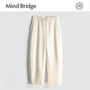 宽松直筒垂感阔腿弯刀裤 Mind 子男秋冬加绒卫裤 休闲裤 Bridge美式