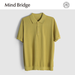 Bridge2025夏季 男士 Mind 新款 T恤 菠萝针织提花透气polo衫 抗皱短袖