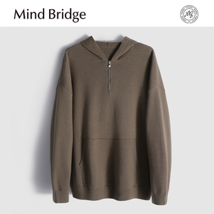 高克重男士 新款 户外休闲连帽半拉练针织卫衣 Bridge2025秋季 Mind