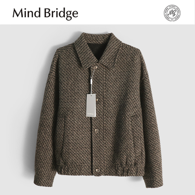 Mind Bridge高级感双面羊毛大衣男短款外套加厚2025秋冬呢子西装
