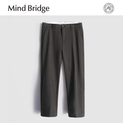 2025秋冬新款微锥轻奢小西裤男士薄绒松紧直筒长裤抗皱显瘦休闲裤