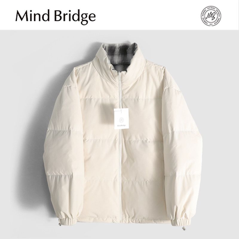 Mind Bridge2025冬季新款男士户外保暖设计感双面穿羽绒服外套潮