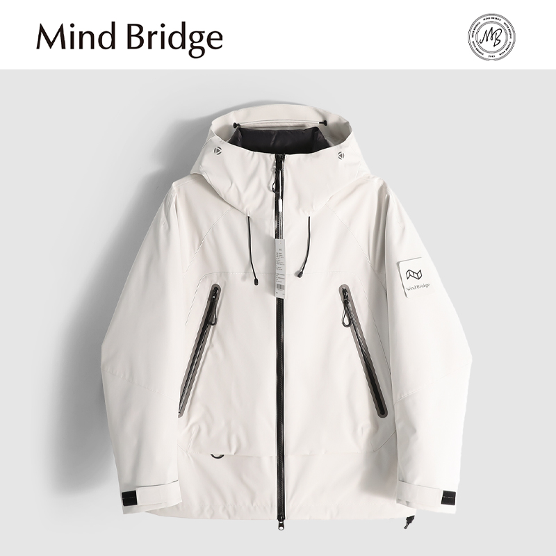 Mind Bridge户外羽绒内胆冲锋男女三合一可拆卸冬季新款防风外套