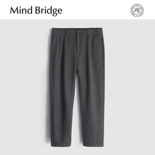 防风保暖磨毛人字纹毛呢裤 Mind 男士 休闲裤 Bridge2025春秋冬新款