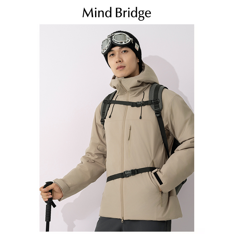 Mind Bridge秋冬季新款棉服男士连帽棉衣加厚保暖棉袄子防寒外套