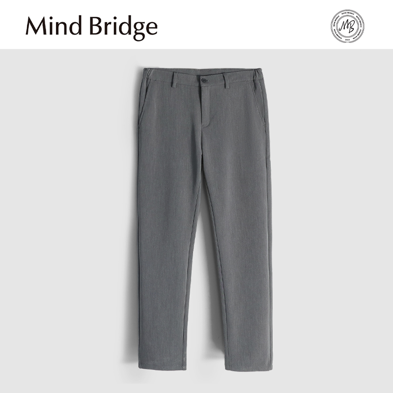 Mind Bridge2025秋冬季新款男士商务休闲薄绒小西裤抗皱弹力长裤