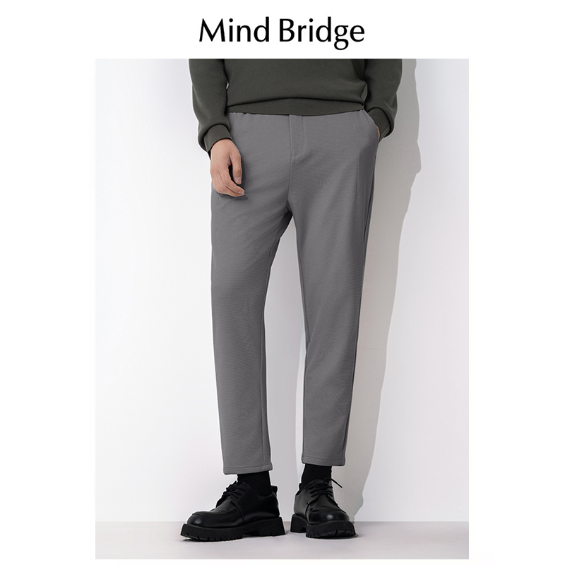 Mind Bridge休闲裤男2024春秋季新款莱赛尔直筒弹力西裤商务长裤