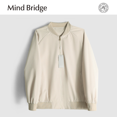 Mind Bridge棒球领夹克男士2025秋季新款飞行员纯色通勤休闲外套