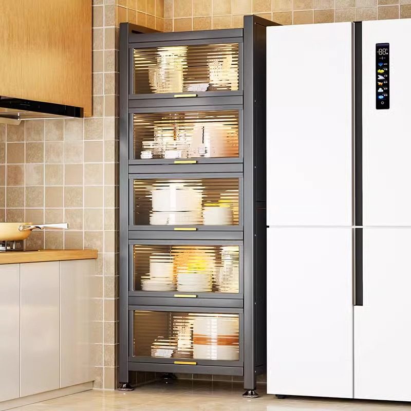 厨房置物架落地多层收纳柜子微波炉带门多功能橱柜家用防尘储物柜,智能设备,其他智能配件,淘宝优惠券,粉丝福利购,淘宝优惠卷